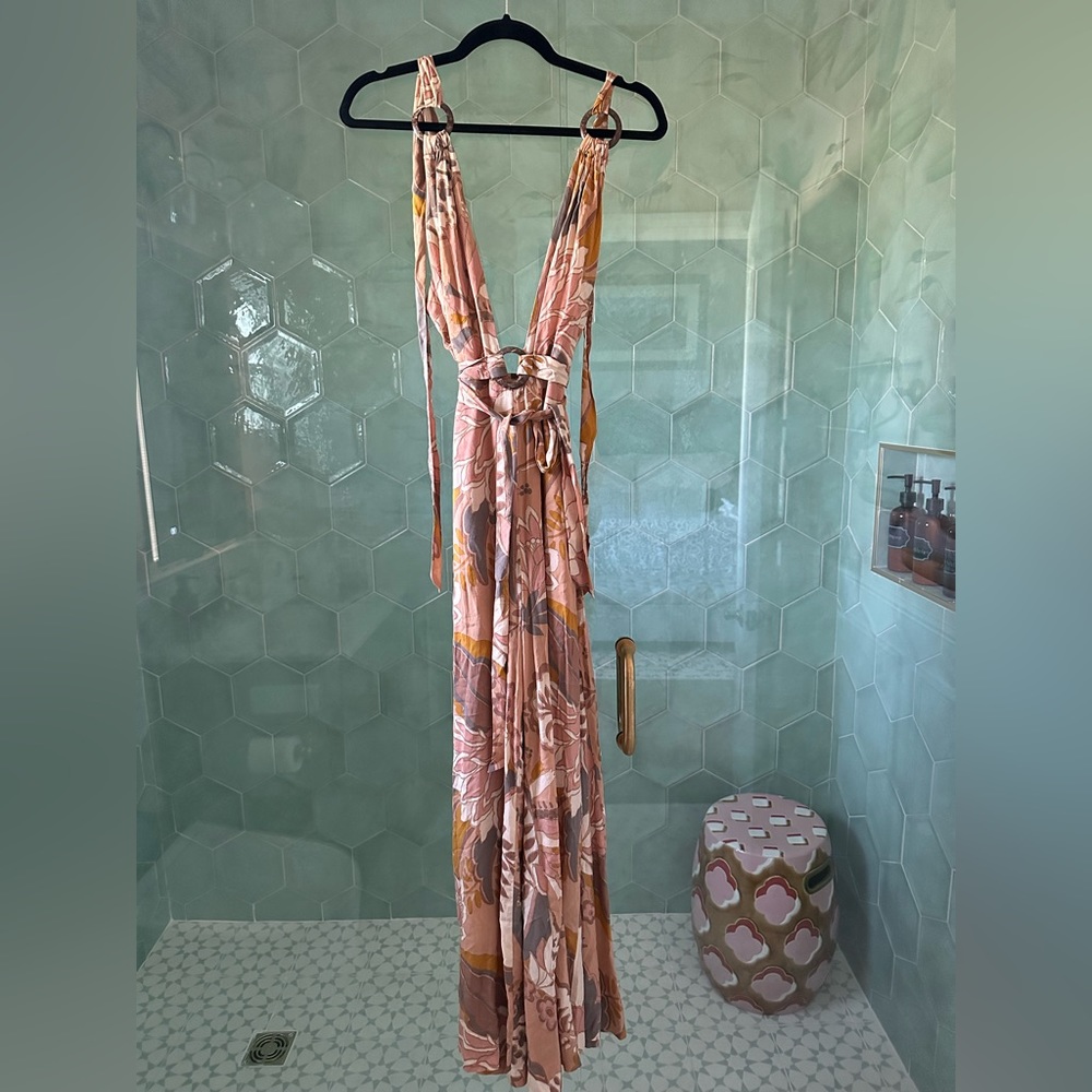 Olivaceous tropical jumpsuit